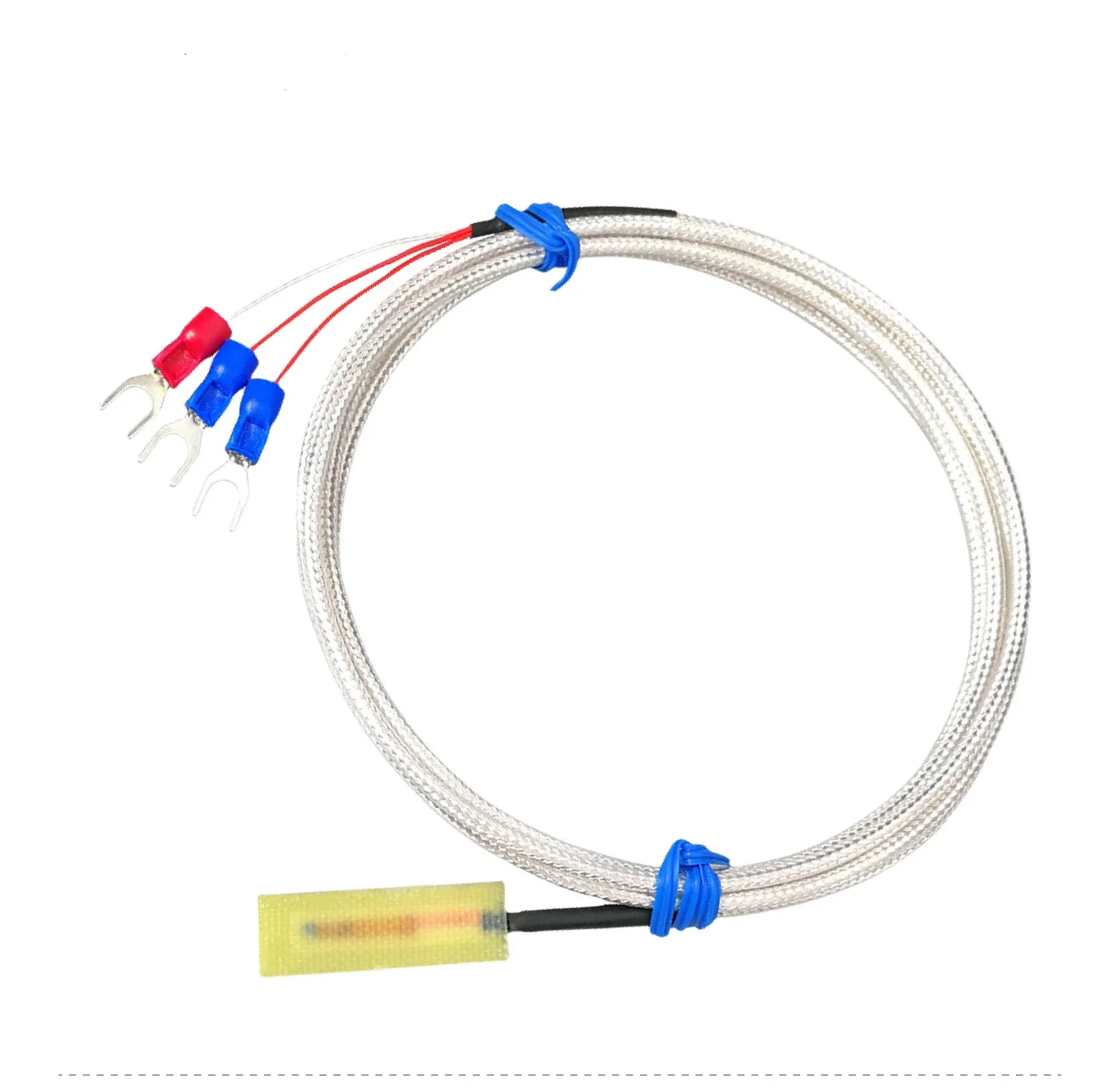 PT100 Platinum Resistance Temperature Sensor Adhesive Surface Probe for Motor Coil Copper Busbar Detection
