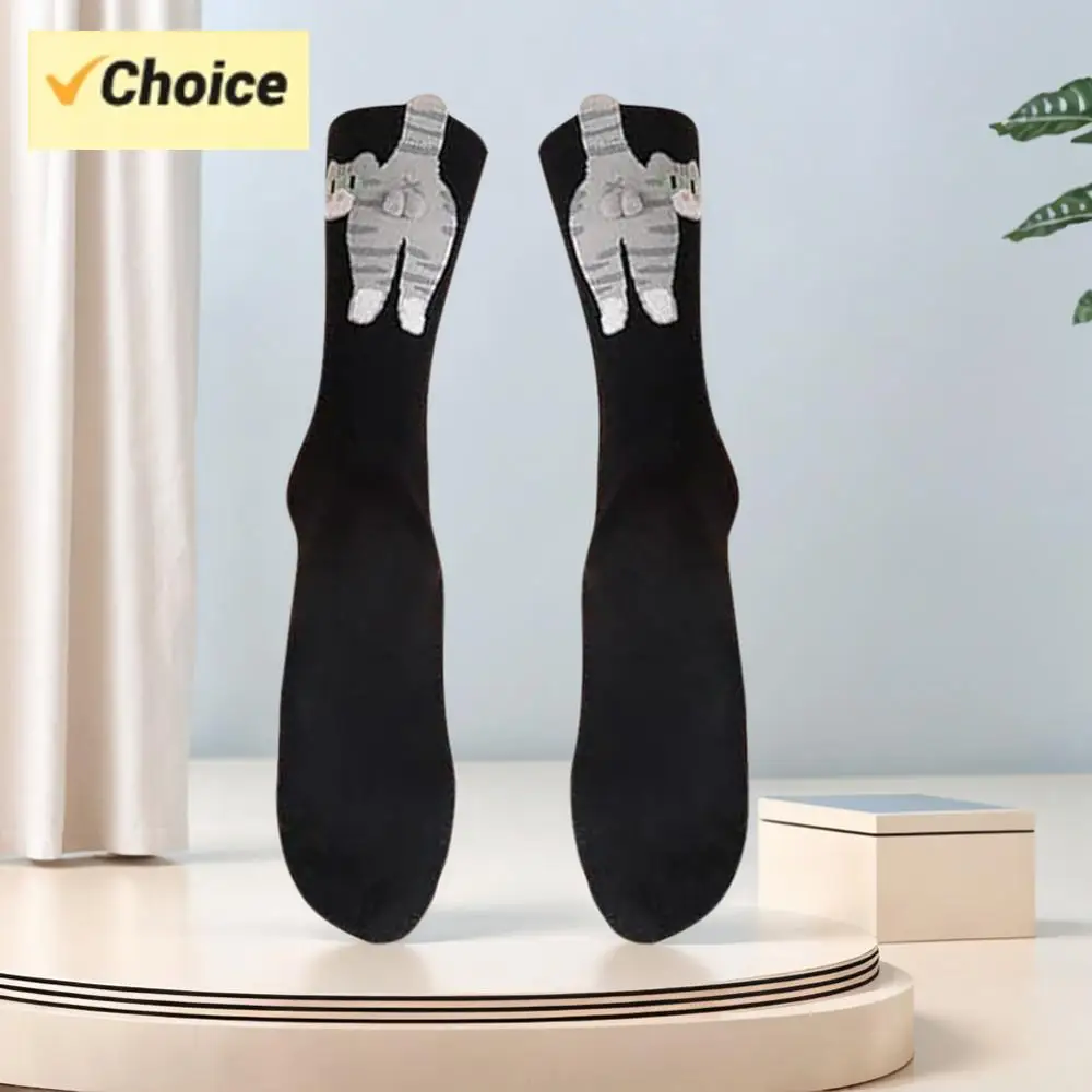 

2Pcs Cute Cat Socks with Balls Cartoon Animal Socks Breathable Cat Middle Tube Socks Novelty Gifts for Cat Lovers