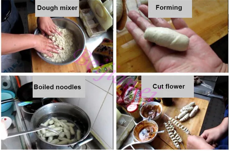 800 pcs/H 상업 베이킹 글루텐 성형 기계 스낵 바베큐 문자열 글루텐 전 제조 업체 판매