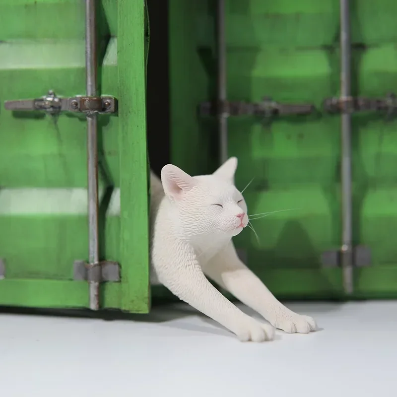 

JXK 1/6 Scale Stretching Cat Toys with Head Cover model Simulation Lovely Animals Resin Model for 12inch Action Figures Dolls