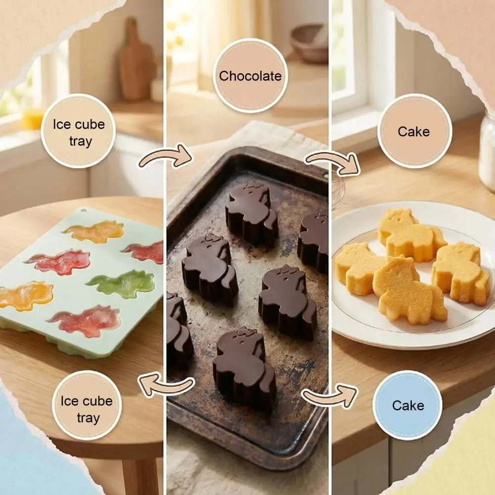 Party Ice Cube Mold 3d Horse Ice Cube Mold Reusable Silicone Cocktail Tray Fun Farm Drink Accessories for Whiskey Coffee Party