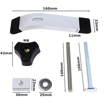 T型槽滑塊 M8 T型螺絲 M8螺帽 鋸台活動壓緊夾,適用於19、30、45型T型槽 T型槽木工DIY工具 10 最佳銷售 T型軌道夾具 - №9