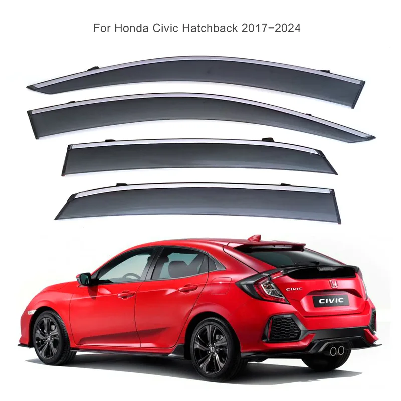 

Specially designed for 2020-2021 Civic hatchback rain and shine protection 10th generation Civic Hatchback rain brow thickening