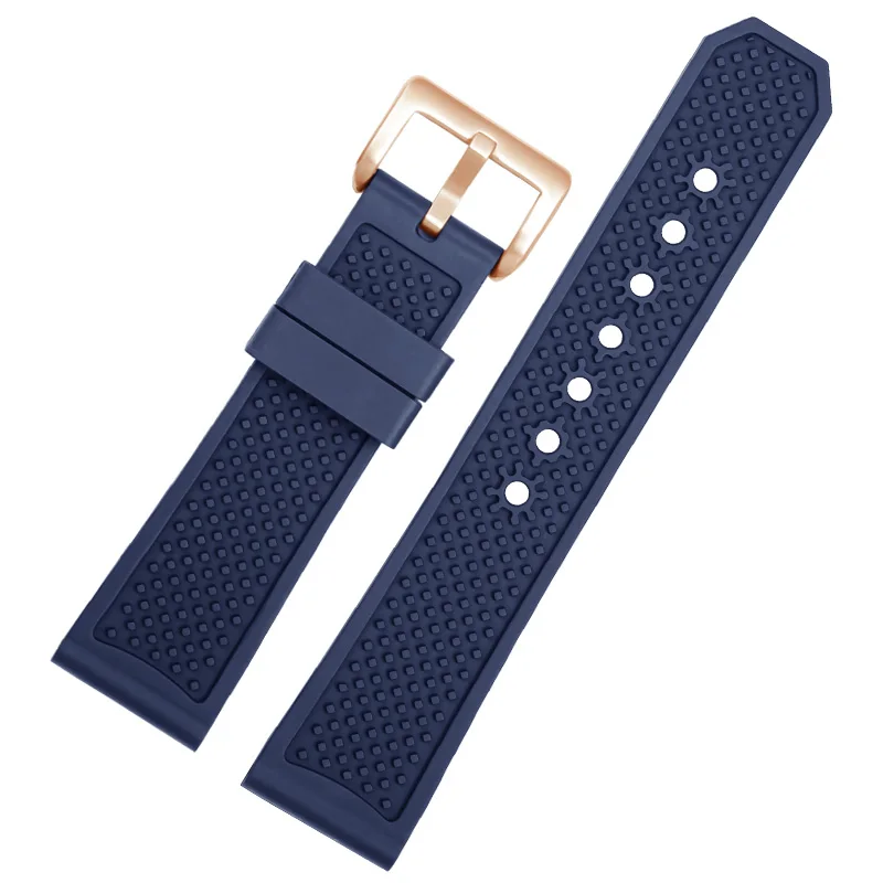 Large Fluororubber Watch Strap For Cartier Calibre W7100055/WGCA0010 Rubber Watchband Waterproof Dustproof Belt 23mm 24mm