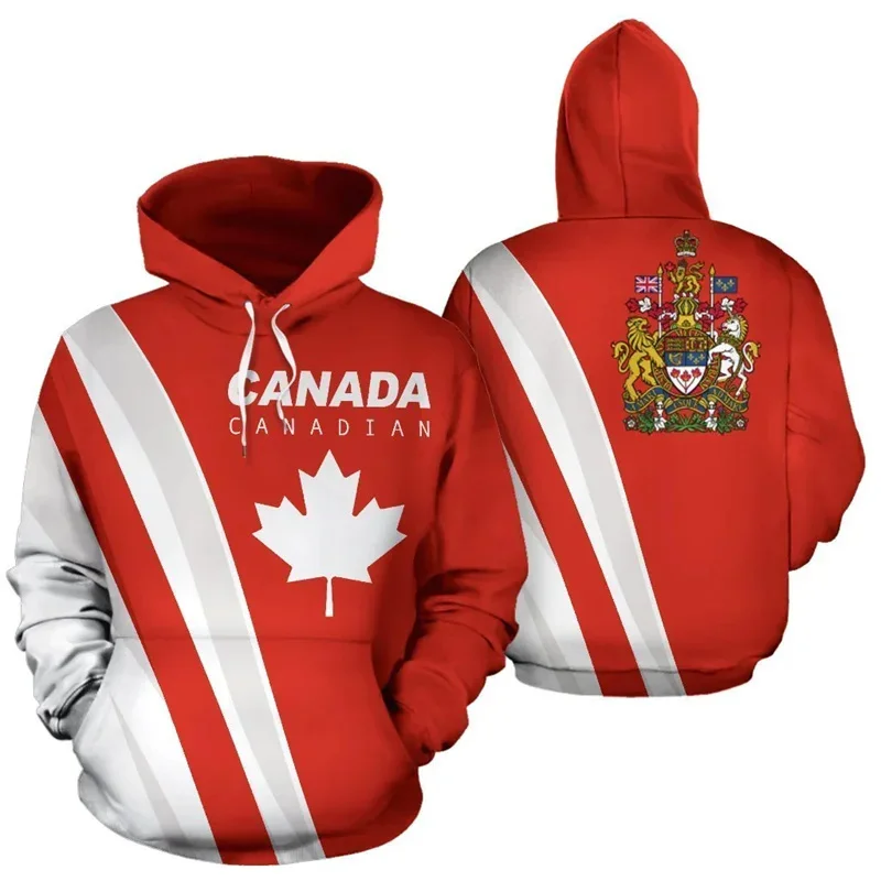 New Fashion 3D Canada Natianal Flag Emblem Printed Hoodies For Men Children Cool Streetwear Pullovers Winter Harajuku Y2k Hoodie