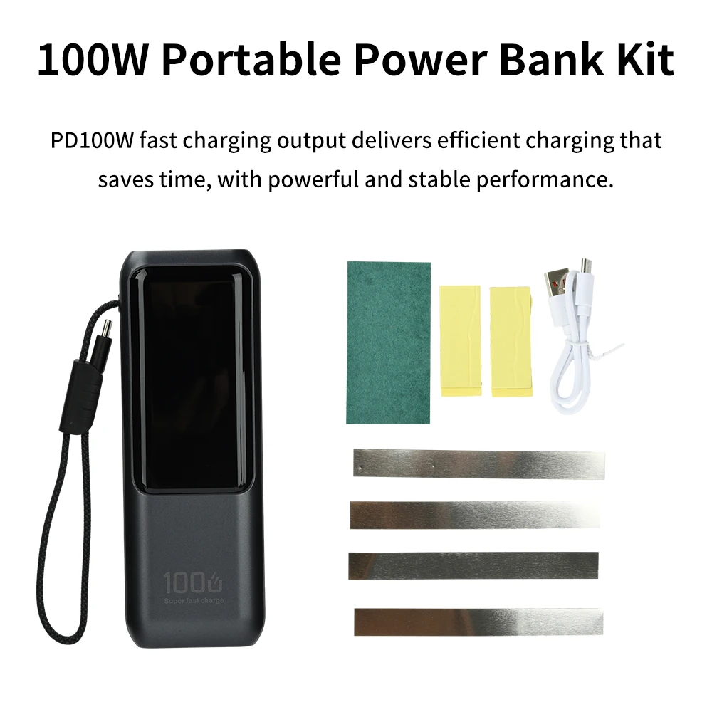 PD100W DIY Battery Charger Case Fast Charging for 4PCS 21700 Polymer 20000mA Battery Power Bank Box for Macbook Need Welding