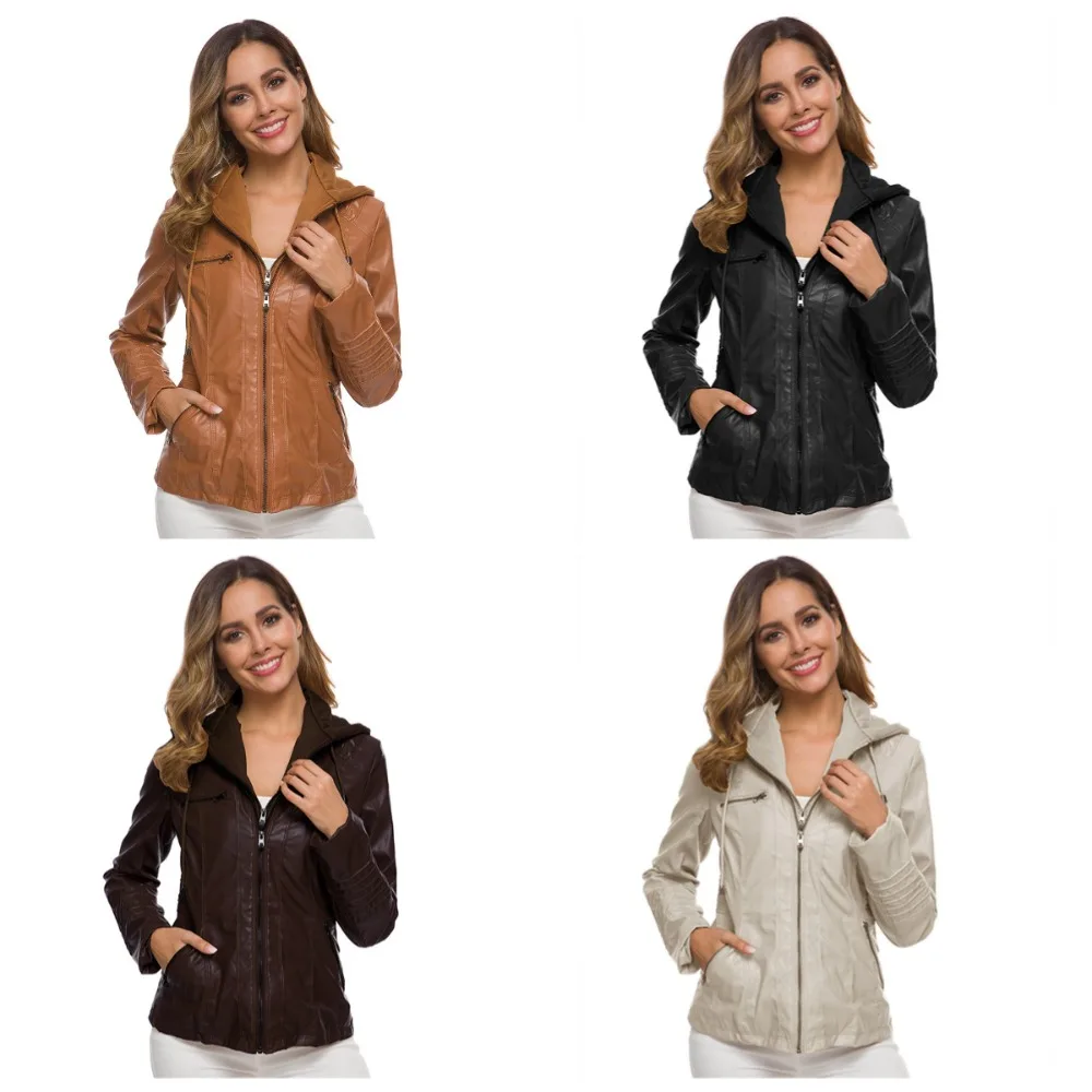 

Женская куртка из искусственной кожи 2021, зимняя мотоциклетная куртка цвета хаки, готические толстовки, верхняя одежда, базовая куртка из искусственной кожи, пальто