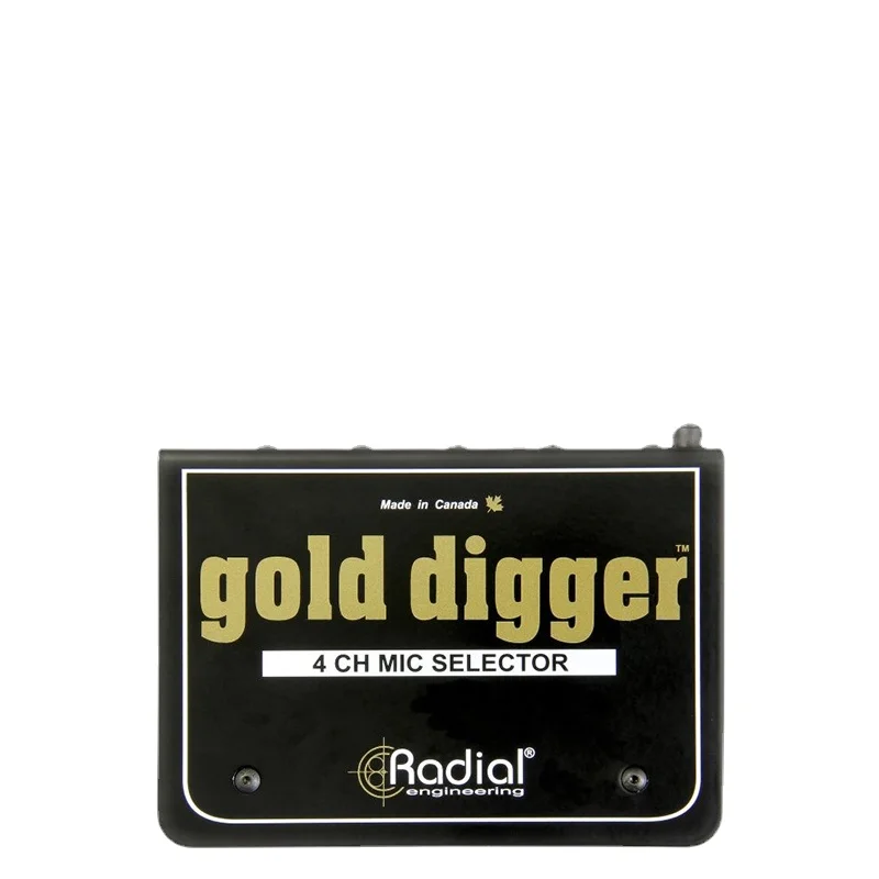 Radial Gold Digger Four in One Out Microphone Preamplifier Switching DI Inline Box