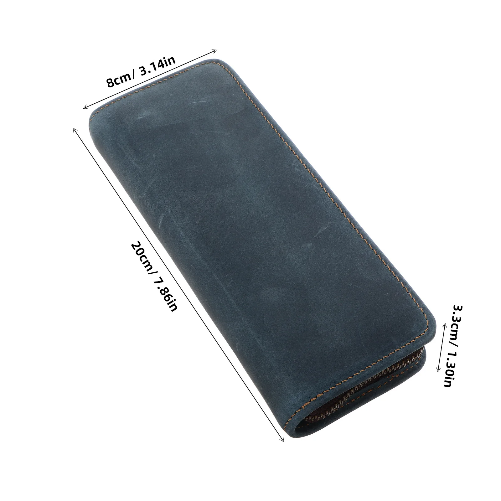 حافظة أقلام من جلد البقر بتصميم كلاسيكي بسحاب مربع لمكتب المدرسة وحامل أقلام رصاص ذو سعة كبيرة وحقيبة تنظيم