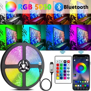 Şeridin ışıkları, led, bluetooth kontrol rgb, tv için led usb 5v şerit led tv, oyun odası, parti dekorasyonu, parti, düğün 8 en çok satan, ıodos led no. 4
