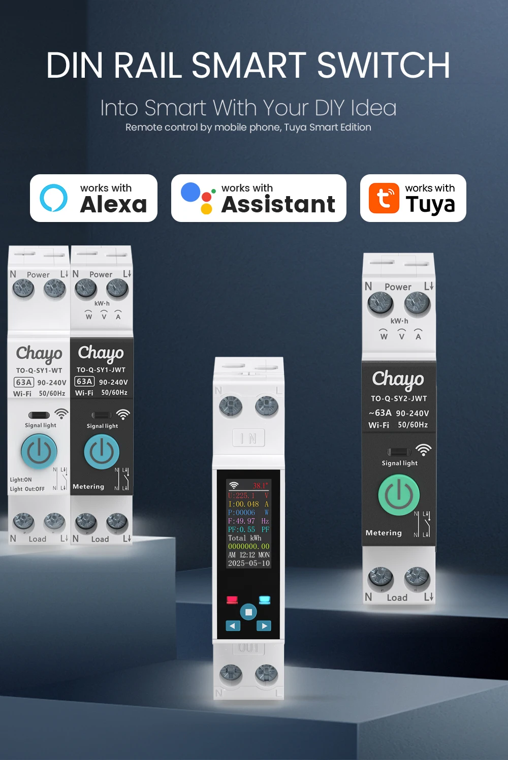 Smart Home Login - Chayo Tuya WiFi สมาร์ทเซอร์กิตเบรกเกอร์ 1P+N 63A
