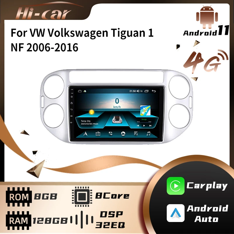 

2 Din Android Car Radio for VW Volkswagen Tiguan 1 NF 2006-2016 Stereo Carplay Car Multimedia Player GPS Navigation Autoradio