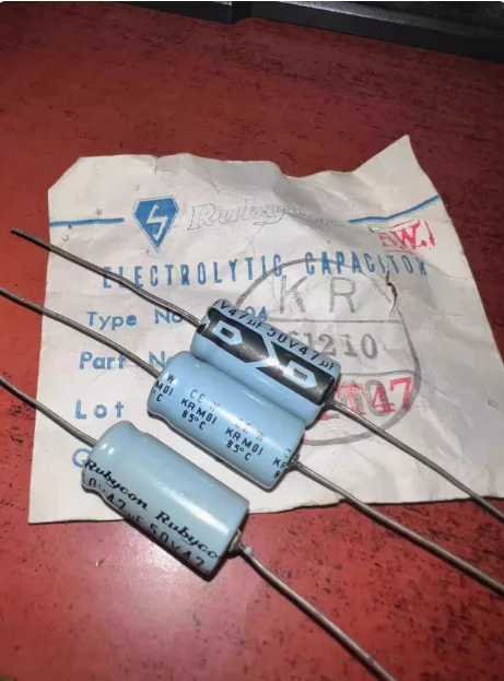 30pcs/lot Original Japanese RUBYCON 50v 47UF CEW axial aluminum electrolytic capacitor 10X20mm free shipping