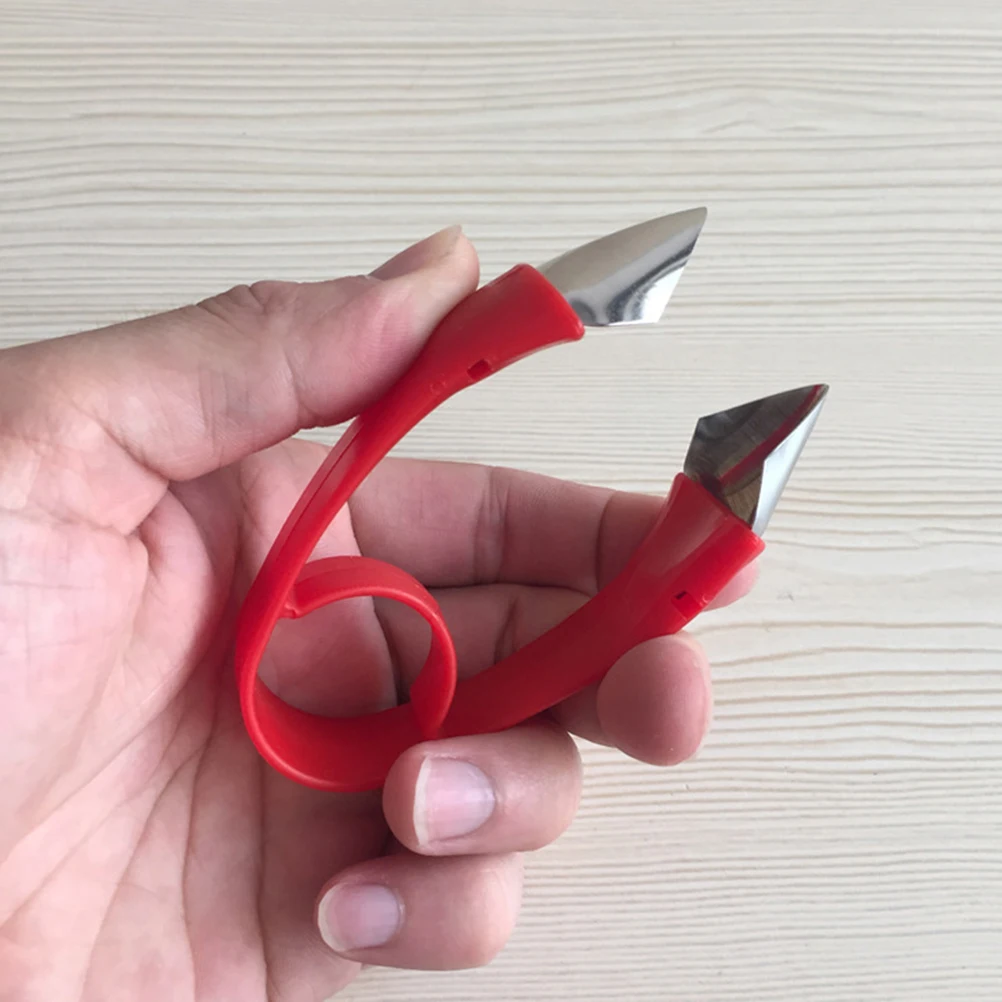 

Strawberry Huller Stainless Steel Tomato Cherry Corer Slicer Stem Remover Kitchen Fruit Prep Tool Red Easy Use Durability