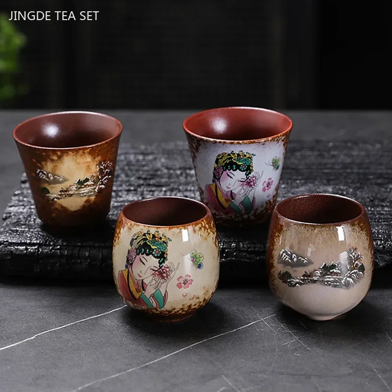 110/120ml Vintage Exquisite Ceramic Tea Cups Hand-painted Porcelain Master Cup Traditional Custom Teacup Chinese Tea Accessories