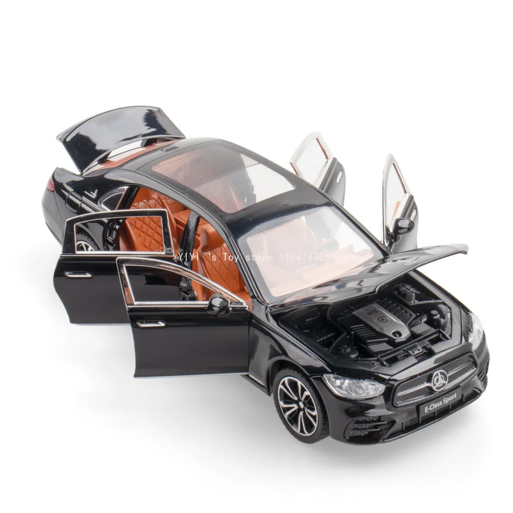 1:24 E-CLESS E300L aleación miniatura modelo juguete Diecast coche sonido luz tirar hacia atrás vehículos regalo de Navidad amigos 10