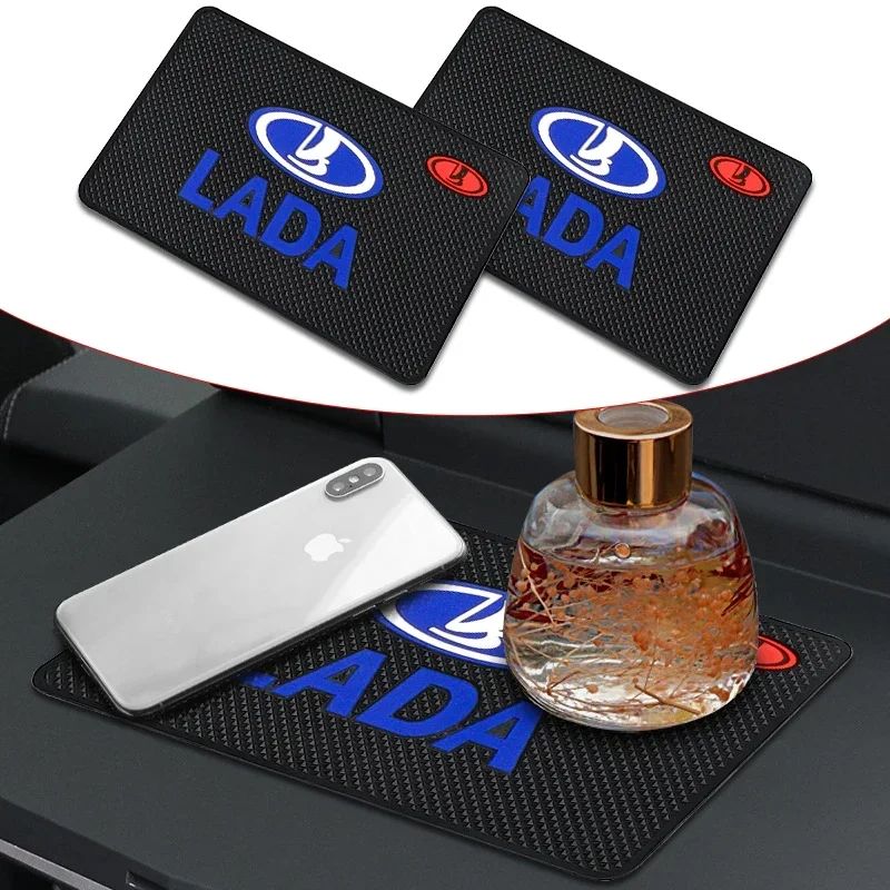 

1 шт., противоскользящий держатель для телефона с эмблемой автомобиля, нескользящий коврик для Lada Samara Vaz 2110 2109 2112 2114 Largus Priora Xray Kalina