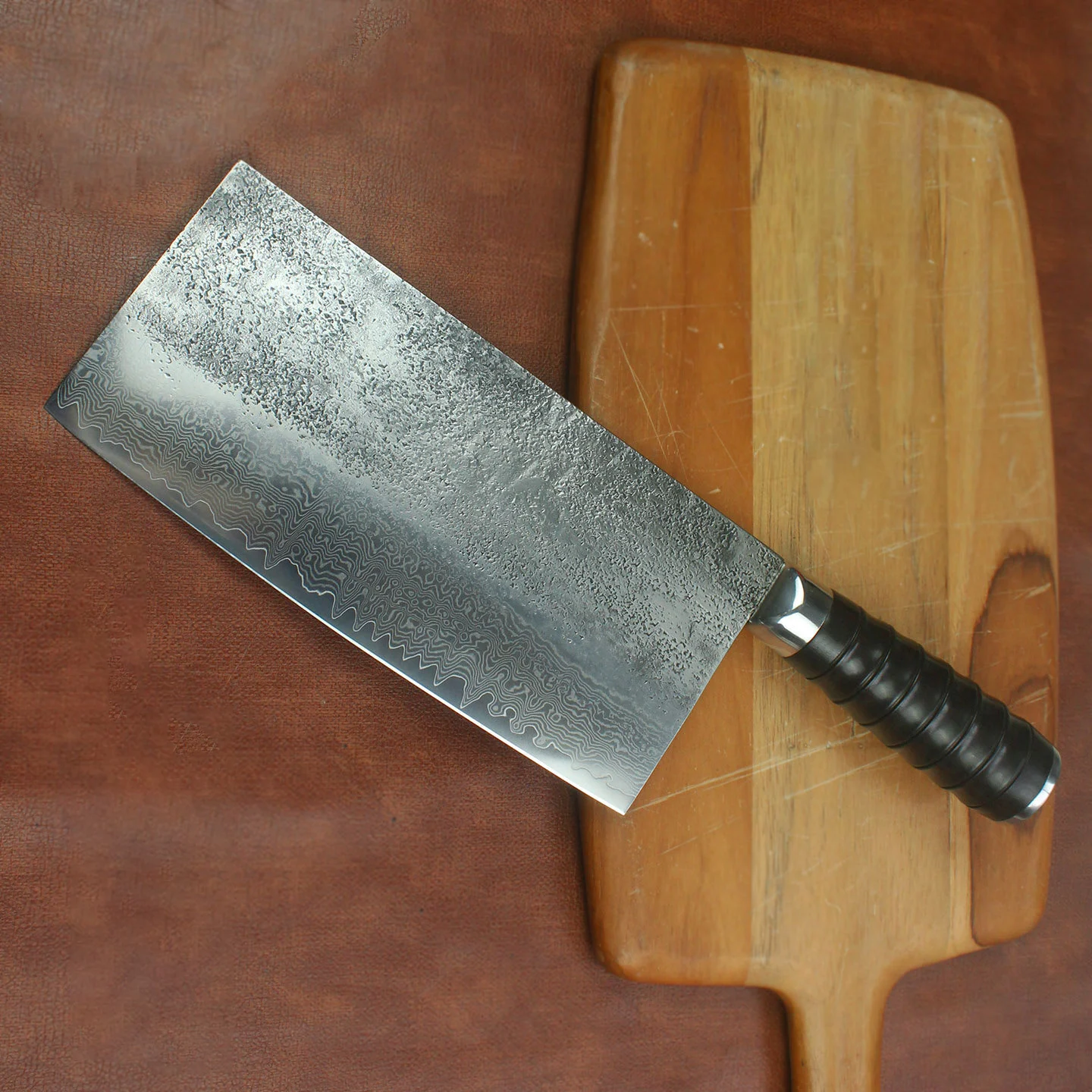 

8-дюймовый кованый нож ручной работы из дамасской стали VG10, лезвие из черного дерева, ручка для нарезки овощей, тесак для мяса, профессиональные кухонные ножи