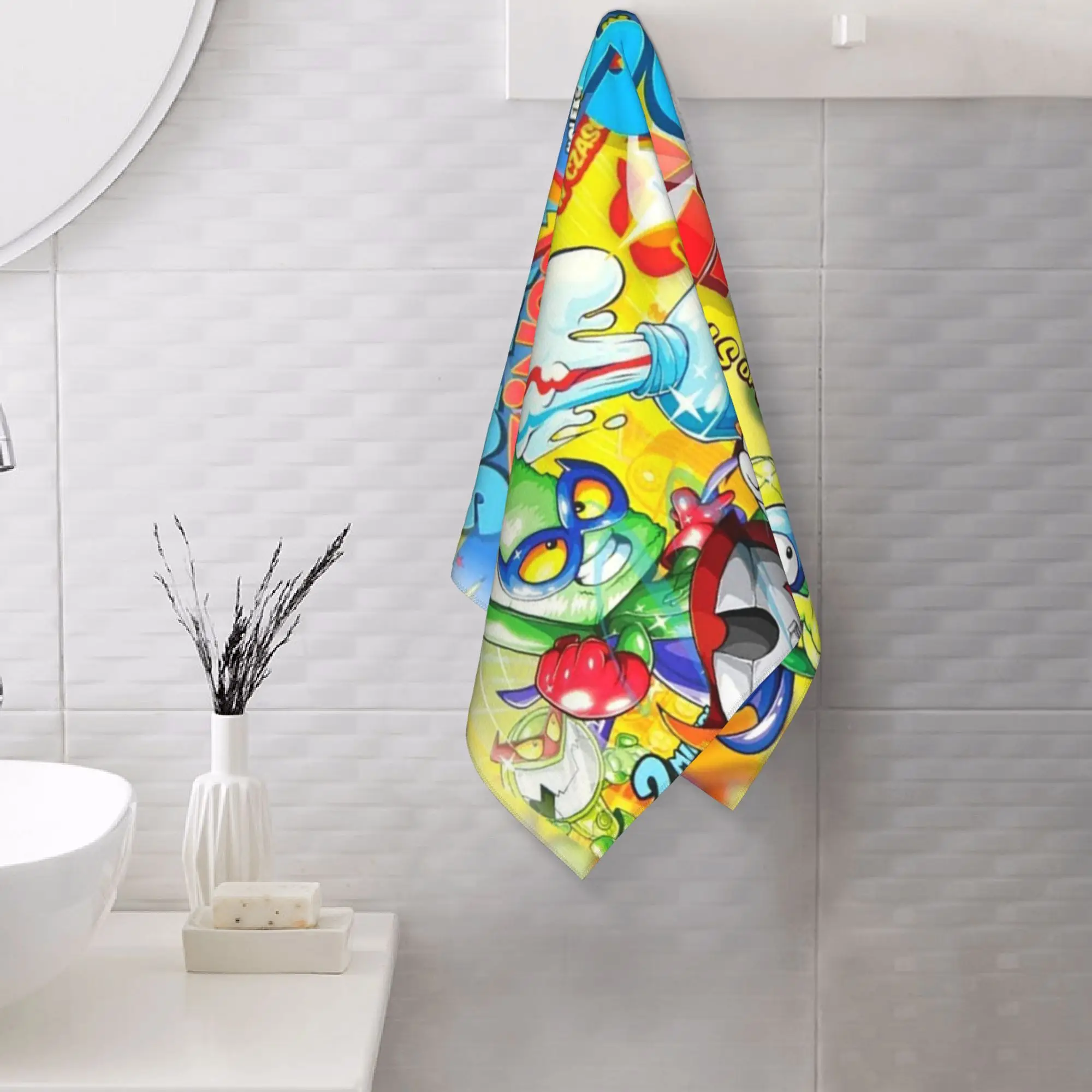 Custom New Super Zings Cartoon Game Superzings Soft Face Towel Quick Dry Pool Bath Cotton Towels Absorbent