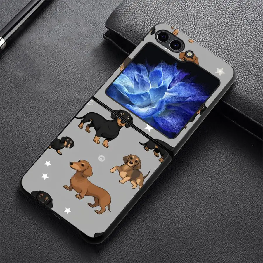 Case for Samsung Galaxy Z Flip 8 Flip5 Flip4 Flip3 Flip7 FE Flip6 Z Flip 7 6 5 4 3 Phone Cover Dachshund Dog