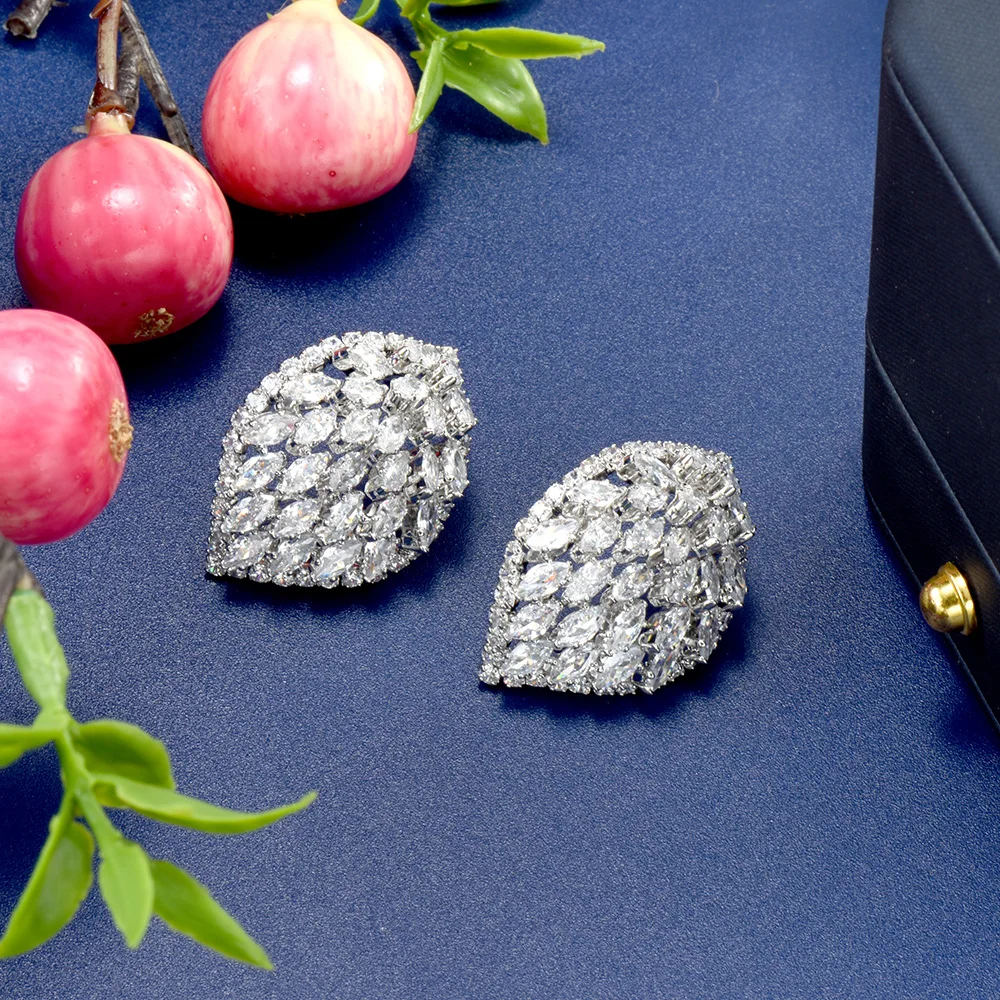 Hibride Trendy Stud Earrings For Women Bridal Wedding CZ Brincos boucle d'oreille 2025 Bohemia Jewelry E32