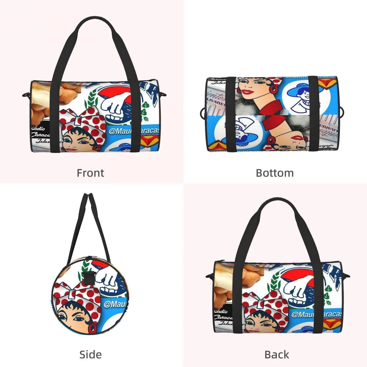 Arepas Venezuela Luggage Bag Multi-Functional Duffle Tote Bag Handbags Gym Bags Fitness Bag for Boys Girls