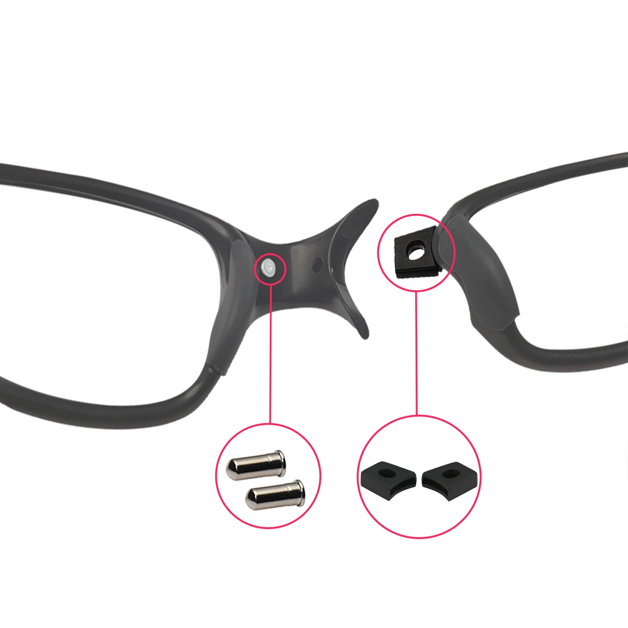 Qyvolux Replacement Nose Bridge Flex Couplers and Nose Pins for-Oakley X-Metal Juliet Penny X-Squared Mars Romeo 2 Sunglasses - view 5