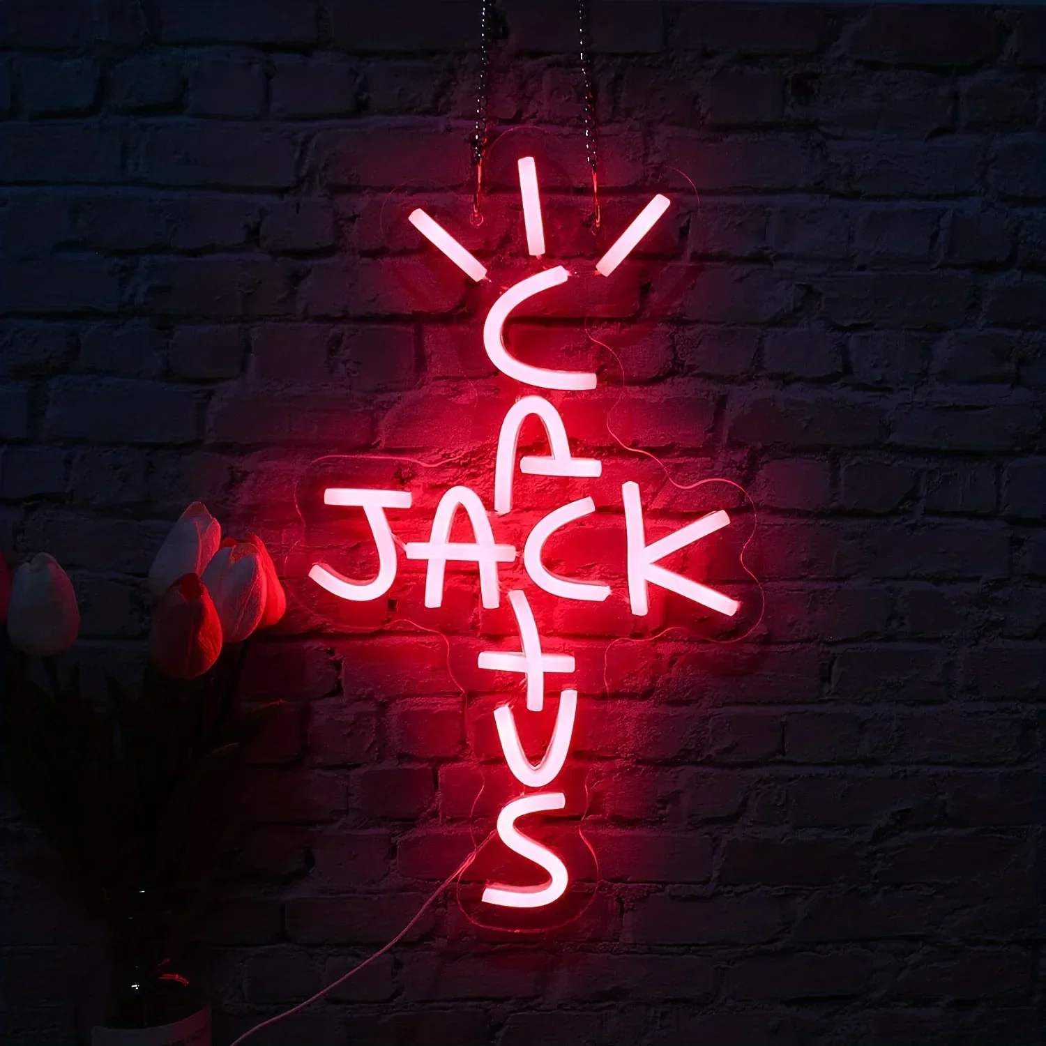 Cactus Jack Neonlichtschild Wandkunst Licht für Rap Talking West Coast Light Up Hängeschild für Schlafzimmer Home Bar Pub Party Dekor
