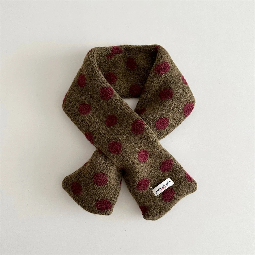 Kinder-Halstuch mit Niedlichen Punkten, Winter-Schal für Kleinkinder, 8 Farben, Warmer Winter-Schal für Kinder, Mädchen-Accessoires, Kinderschal – Detail 7