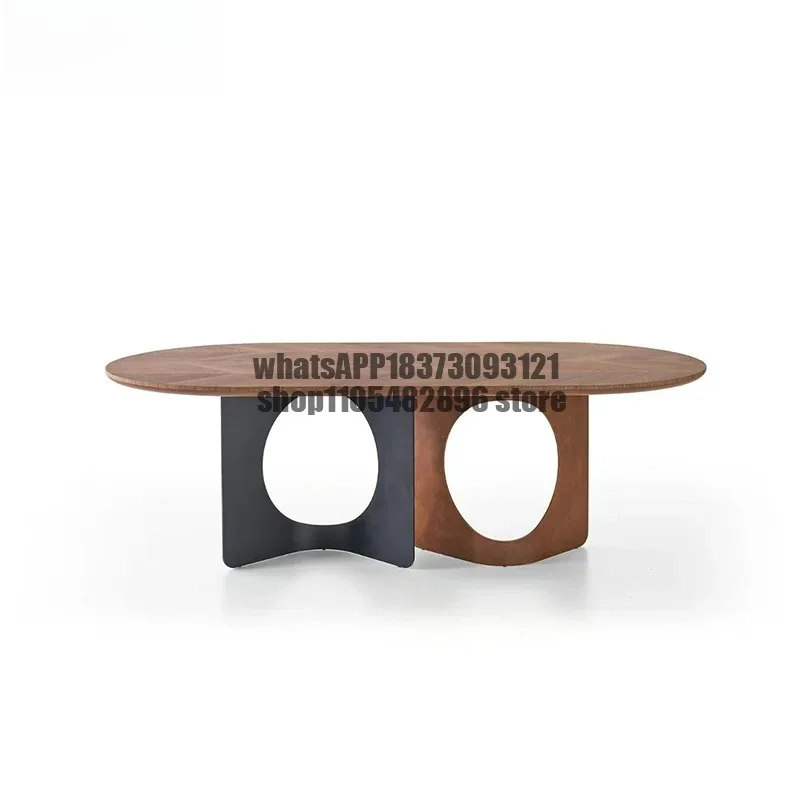 Modern Solid Set Oval Style for Living Room and Dining Room Furniture Wood Dining Table
