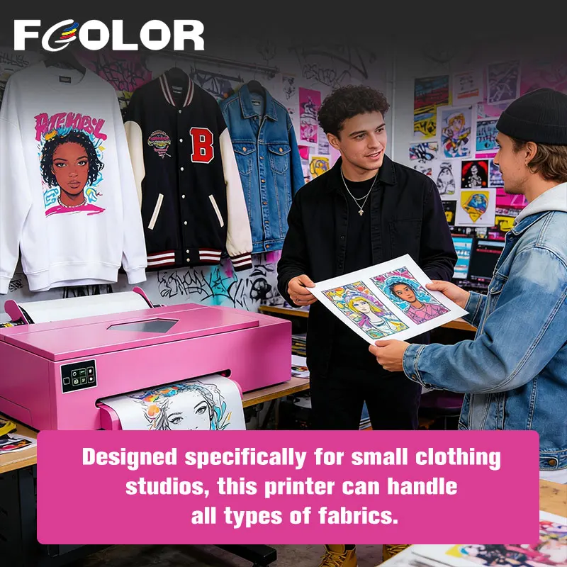 

Прямые поставки с завода: розовый DTF-принтер A3 (33 см) с печатающей головкой XP600 для печати на футболках и одежде для животных