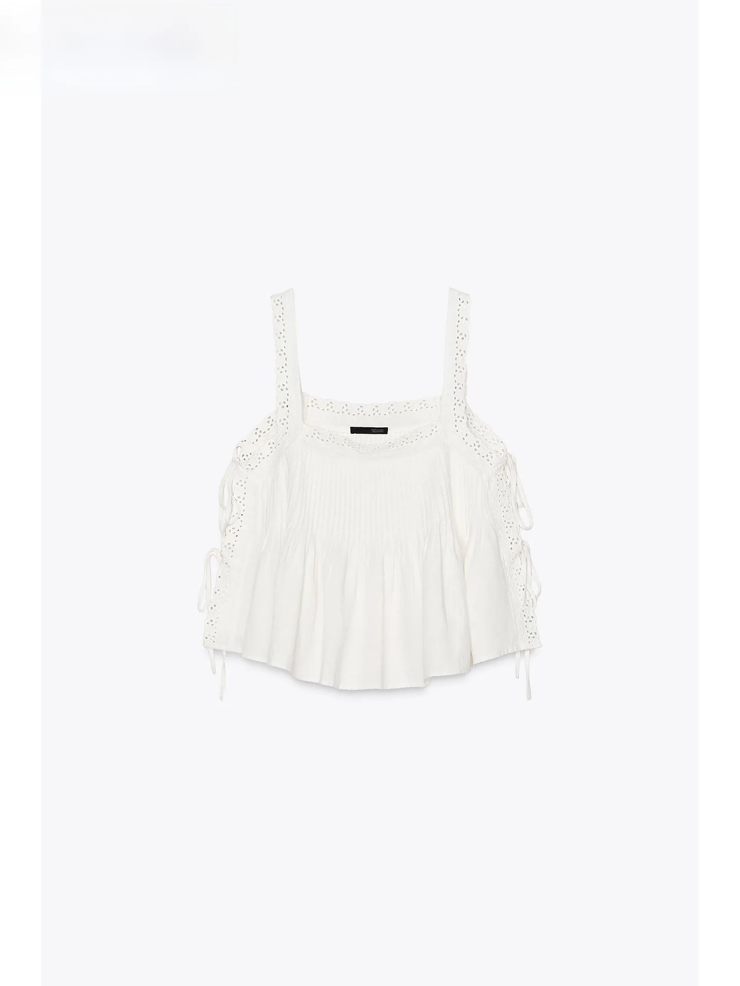 ZAPRHA 2025 Nieuwe Knoop Ontwerp Geborduurde Gezwollen vrouwen Top Strapl Loose Fit Zomer Casual Pure Kleur irt