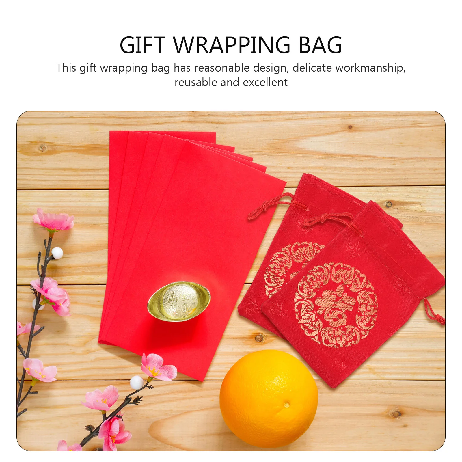 

20pcs Drawstring Gift Silk Candy Wedding Favor Bags New Year Candy Packing Party Favors Bag Storage Pouch Reusable Lightweight