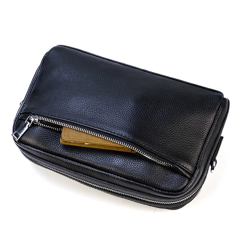 Newsbird – sac à bandoulière en cuir véritable pour homme, sacoche de luxe décontractée en peau de vache, pochette