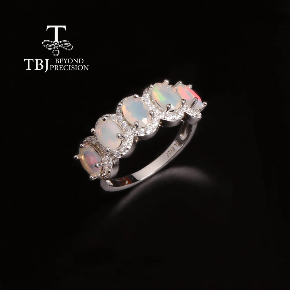 Luxury and elegant October Birthstone natural Opal Ring Earrings jewelry set 925 sterling silver rare noble women's fine jewelry