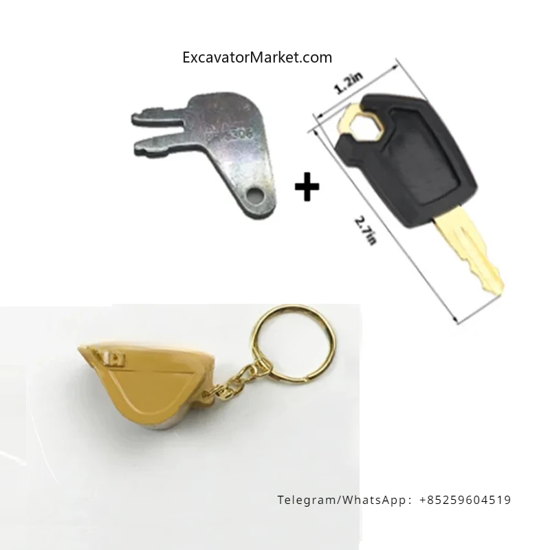 14pcs 5P8500 8H5306 with Bucket Key Chain For Excavator Heavy Equipment Keychain F0002 Ignition Key Excavator Parts