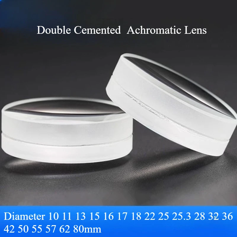 Diameter10 11 13 14 15 16 17 18 22 25 25.3 28 32 36 42 50 55 57 62 80mm lentille achromatique Double télescope cimenté objectif Len