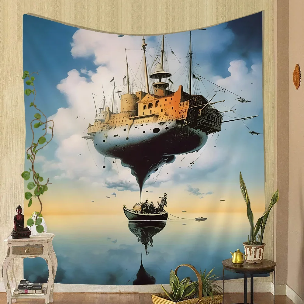 S-Surrealism Famous Artwork By Salvador Dali Colorful Tapestry Wall Hanging Hanging Tarot Hippie Wall Rugs Dorm Home Decor