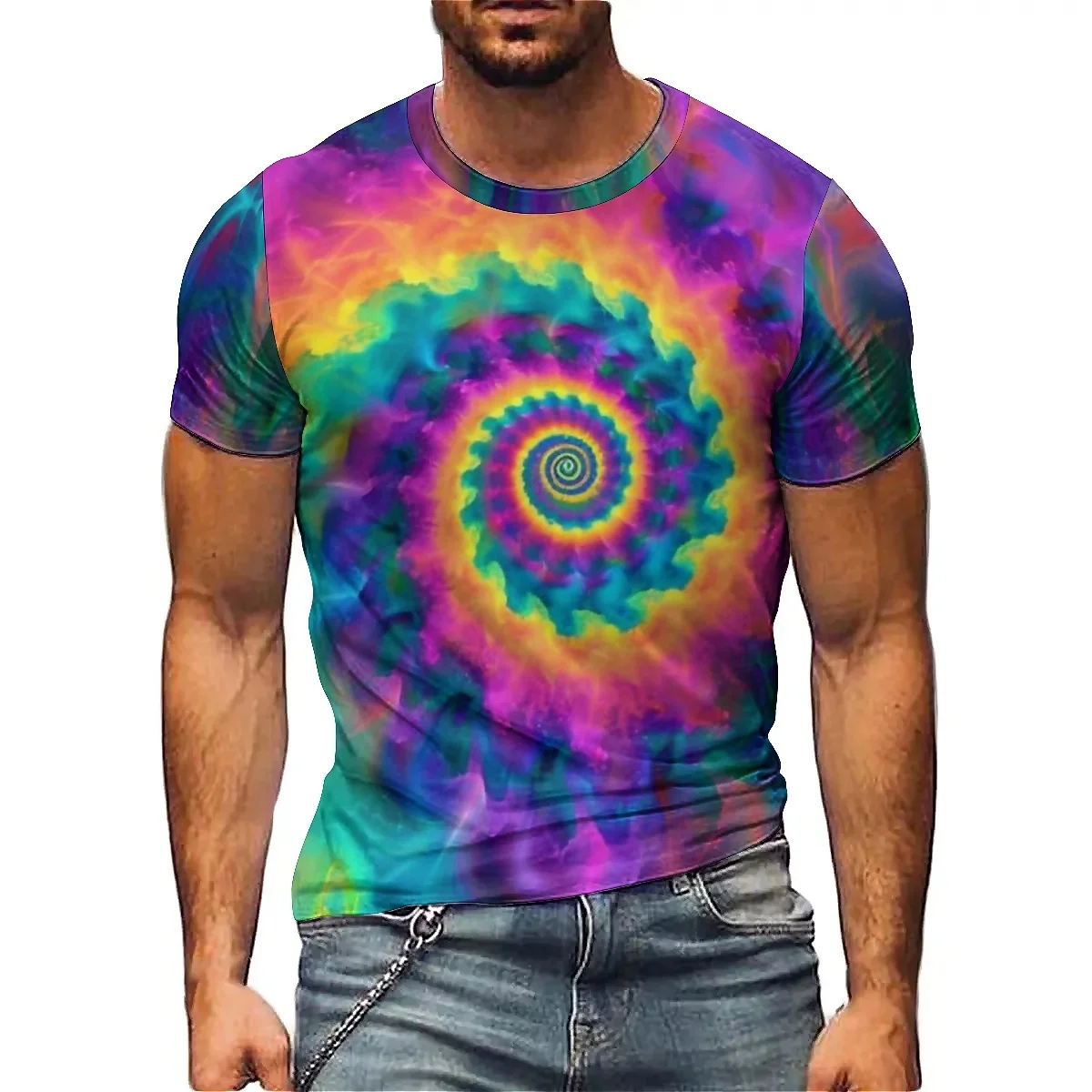 Men's Breathable Quick-Drying 3D Printed Short-Sleeve T-Shirt - Cool Appearance, Loose Fit