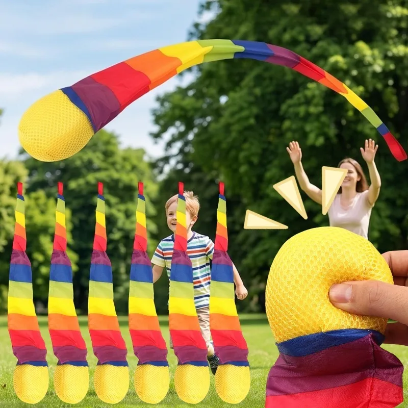 Children's Parent-child Interaction Hand Throwing Ribbon Rainbow Ball Outdoor Toys Sports Meteor Planet Sandbag Sensory Training
