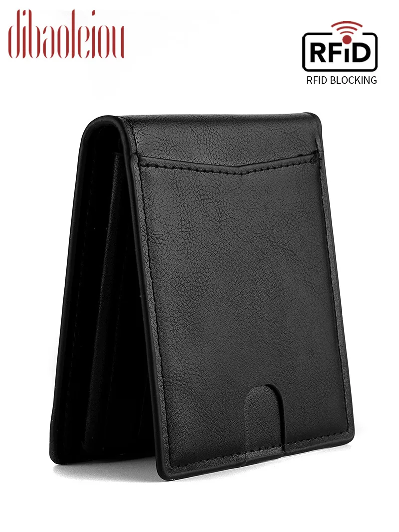 Gran oferta RFID protección antirrobo cartera para hombre monedero carteras para hombre cartera corta delgada para hombre monedero tarjetero Doka de gran capacidad