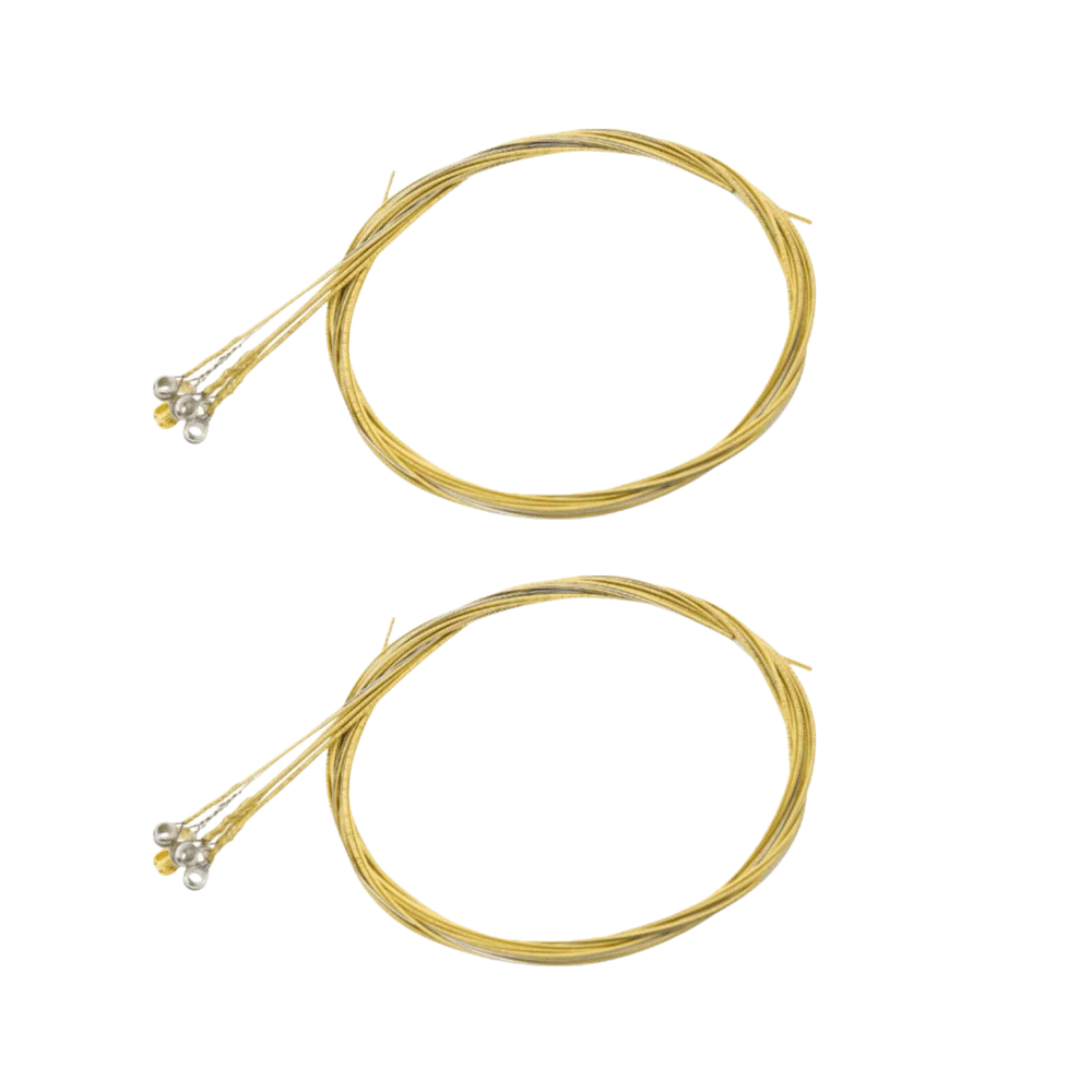 2 Sets Anti Rust Coating Acoustic Guitar Strings Golden+Silver Brass Material Guitar String Replacement Brass Guitar Strings