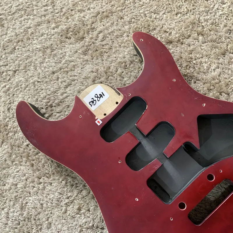 Electric Guitar Body Wine Red Color SSH Pickups Unfinished Two Points Fixed Tremolo DIY Guitar Parts Replace Accessories  DB841