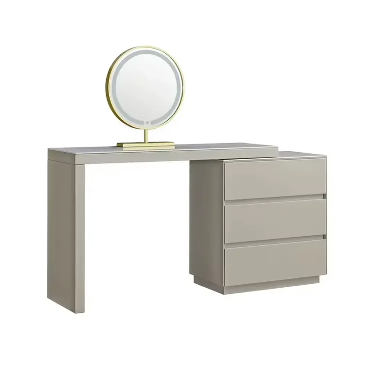for Cream Light Luxury Simple Dressing Table Modern Style Bedroom Vanity with Bucket Cabinet
