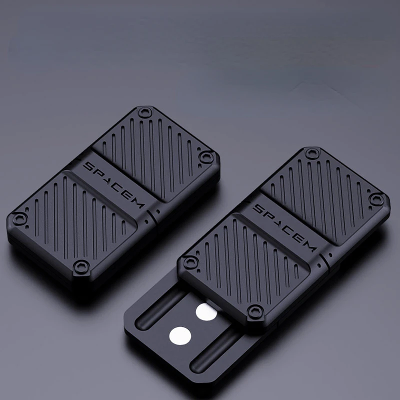 Decompress Push Card Mechanical Magnetic Push Plate Paragraph EDC Papa Coin Metal Black Technology Toy High End Fidget Roller