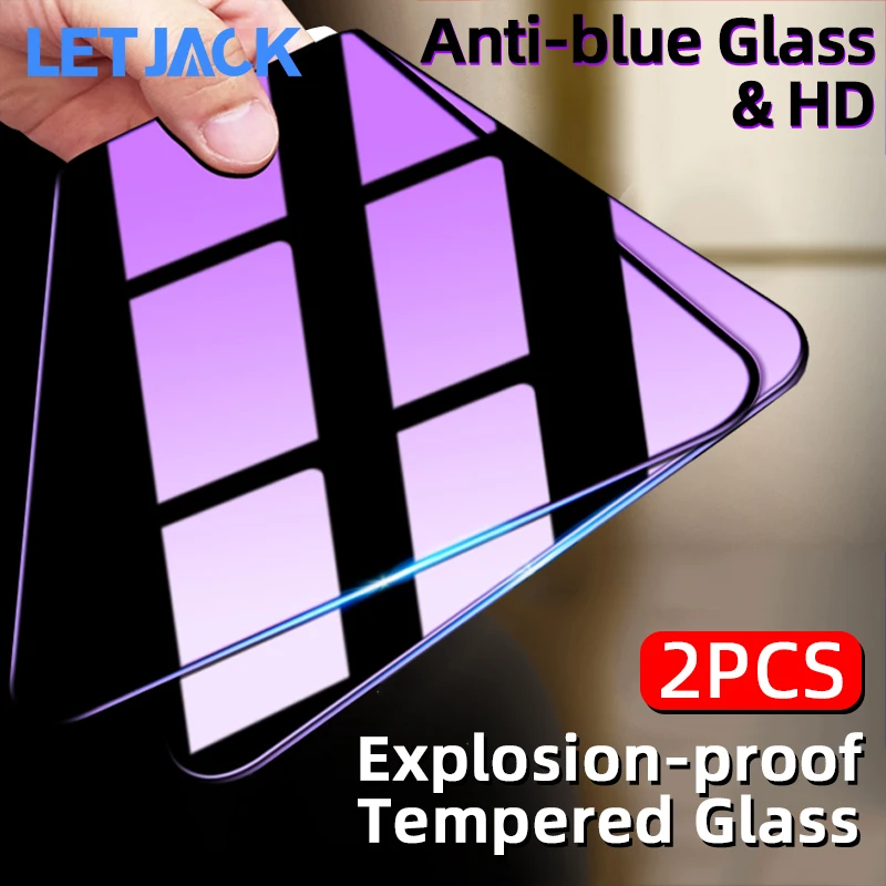 2PCS Anti-blue Light Tempered Glass For Samsung Galaxy S20 FE A72 A52 A32 A22 A52S A71 A51 A50 A21S M51 M31 M21 Screen Protector