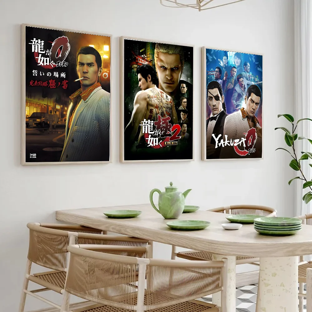 Yakuza Like a Dragon Game Poster Kraft Club Bar Paper Vintage Poster Wall Art Painting Bedroom Study Stickers