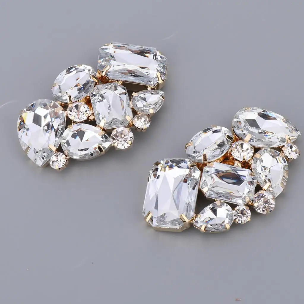 Imitation Pearl and Crystal Shoe Charms Bowknot Buckle Ornaments Decorations for Wedding Shoes