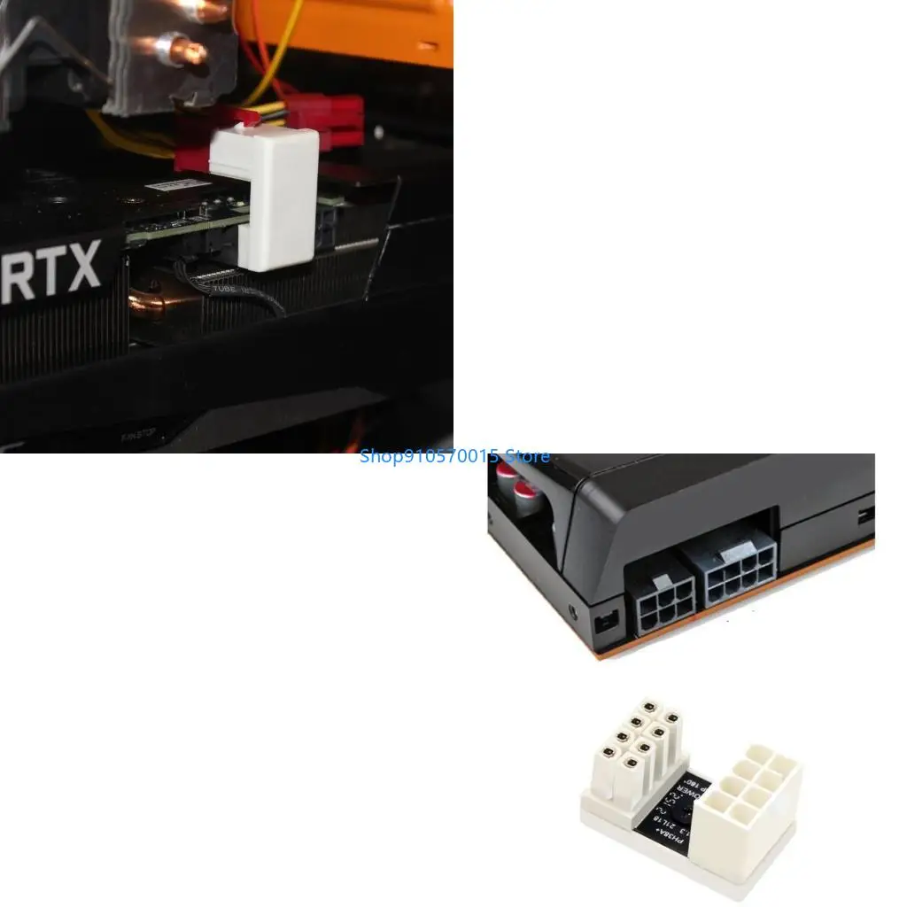 B95C 180 Degree ATX 8Pin/6Pin Female to 8PIN/6PIN Male GPU Power Connector Adapter