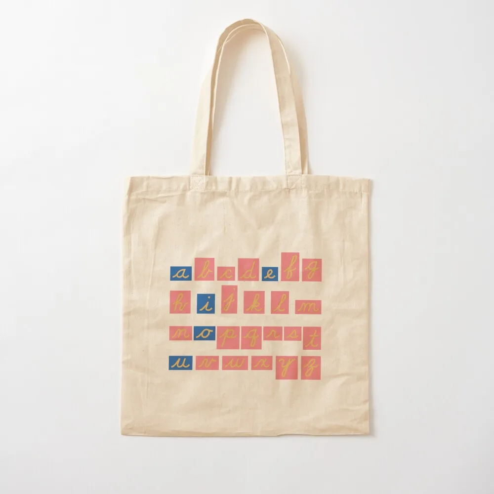 

Montessori Sandpaper Letters Cursive Alphabet Tiles Tote Bag Women's tote bag Shopper handbag Women's shopper